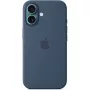 Silikon Hülle Apple iPhone 16 MagSafe Denim Hülle Blau 6.1 Zoll