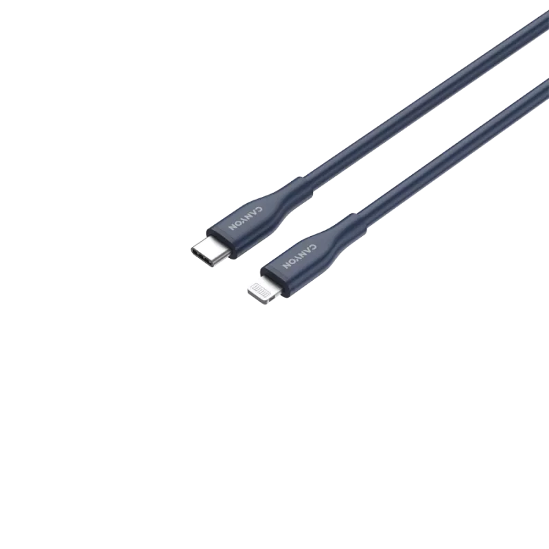 USB‑C auf Lightning Kabel CANYON CLNM60 60W MFi 1 m Silikon blau