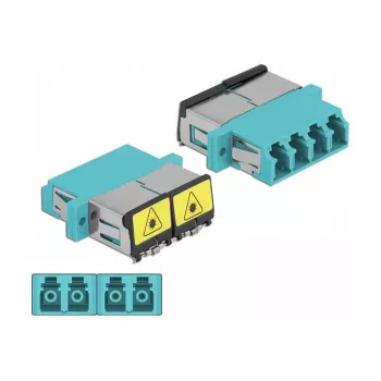 Glasfaserkupplung DeLOCK 86905 LC Quad Buchse auf LC Quad Buchse Multimode Aqua