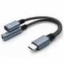 Adapter 2w1 USB-C auf USB-C und 3,5-mm-Klinke PD 15W