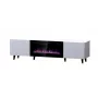TV-Schrank Cama Meble PAFOS EF mit elektrischem Kamin 180×42×49 cm, weiß matt