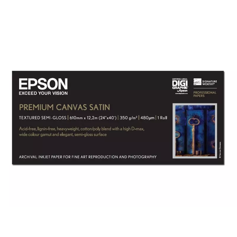 Epson Premium Canvas Satin, 24 Zoll x 12,2 m, 350 g/m²
