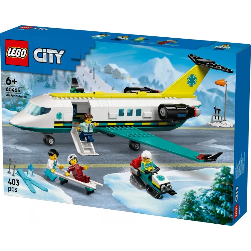LEGO City Rettungsflugzeug 60465 – kleines Rettungsflugzeug-Bauset, 403 Teile, 4 Minifiguren, Alter 6+