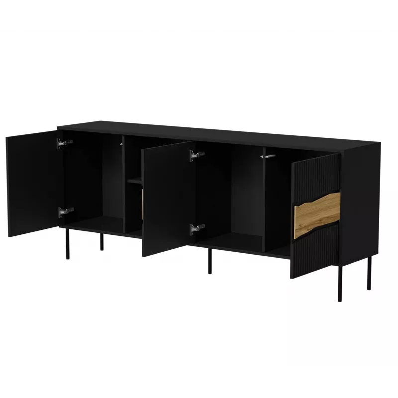 Cama INSERTO 3D1W Kommode 190x40x80 schwarz + LED