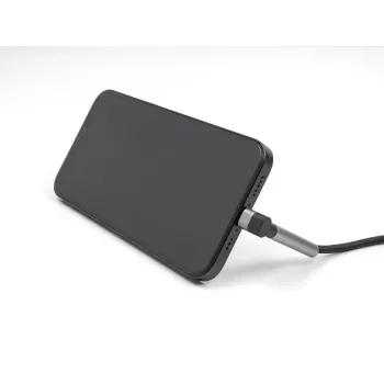 USB-Typ-C-auf-Lightning-Lade- und Datenkabel mit gewinkeltem Stecker und Standfunktion, DELOCK 1,5 m, 9 V 3 A (MFi)