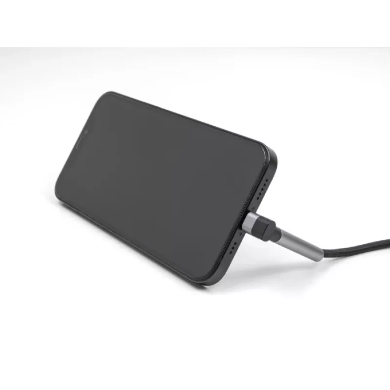 USB-Typ-C-auf-Lightning-Lade- und Datenkabel mit gewinkeltem Stecker und Standfunktion, DELOCK 1,5 m, 9 V 3 A (MFi)