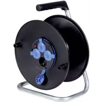 Kabeltrommel AS Schwabe 10208 für 230V 50Hz, aufrollbare Stromkabeltrommel