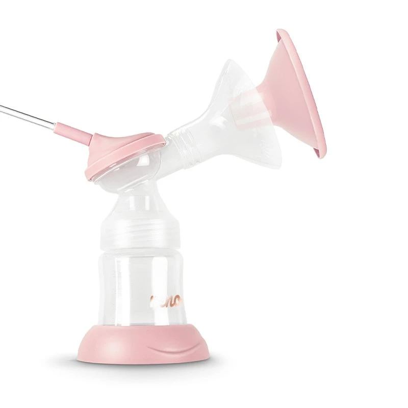 Elektrische Milchpumpe neno Bella Twin – elektronisch, 150 ml Flaschen, 6 Stimulations- / 9 Saugstufen, USB Li‑Ionen‑Akku, rosa/transparent