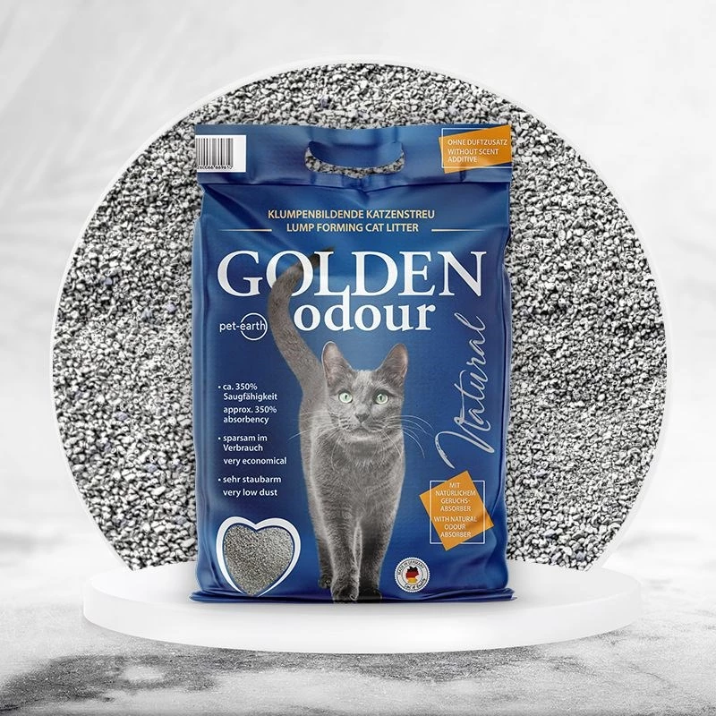 Katzenstreu Golden Grau 7 kg — klumpende Bentonit-Katzenstreu, staubfrei, Geruchsbeseitigung