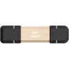 USB-Flash-Laufwerk Silicon Power DS72 250 GB, USB 3.2 Gen 2 Typ-A / Typ-C, Aluminium/Gummikappe, gold