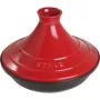 Staub Tajine 28 cm, gusseiserner Kochtopf, rot-schwarze Emaille