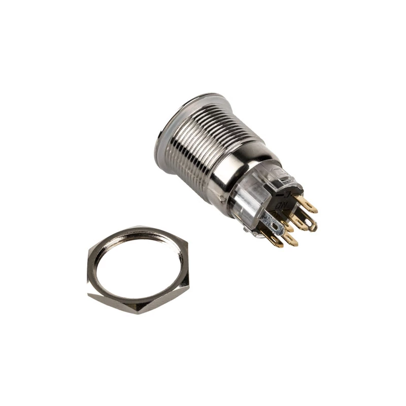 DimasTech vandalensicherer Drucktaster 19 mm Silverline Dot RGB PD210