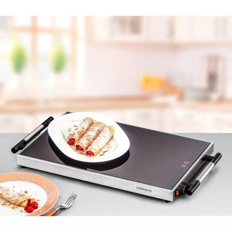 Speisenwärmer Rommelsbacher WPR 305/E — 300 W, 230 V, Edelstahl, Glasgehäuse, 640×345×50 mm
