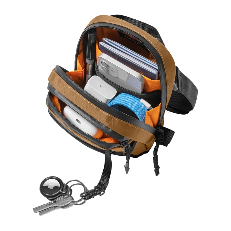 Reisetasche Tomtoc Aviator-T37 mit Schultergurt, X-Pac-Gewebe, braun