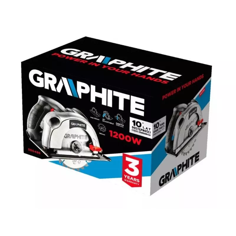 Kreissäge 1200W Graphite Kreissägeblatt 185 mm