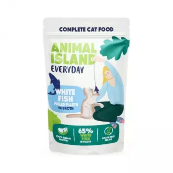 ANIMAL ISLAND Everyday Weiße Fischfilets in Brühe - Nassfutter für Katzen - 12 x 85 g