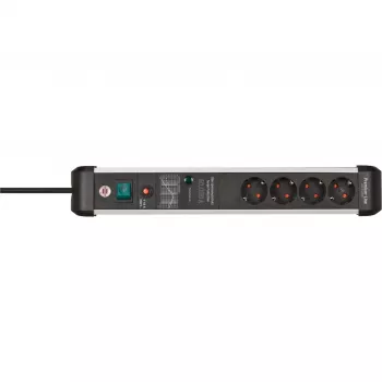 Power Extension Brennenstuhl 1391010400 3m 4 AC Outlets Indoor Schwarz Silver