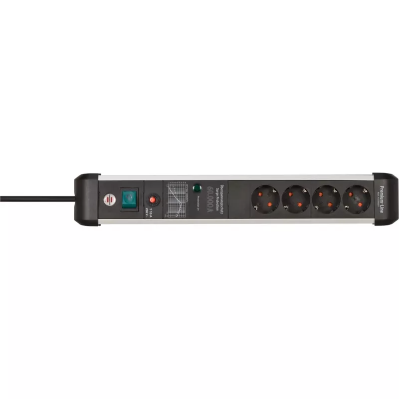 Power Extension Brennenstuhl 1391010400 3m 4 AC Outlets Indoor Schwarz Silver