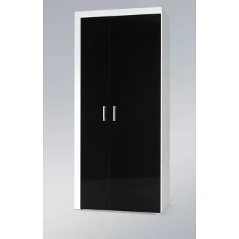 Kleiderschrank cama meble SAMBA weiß/schwarz glänzend, 900×550×2030 mm, 1 Einlegeboden