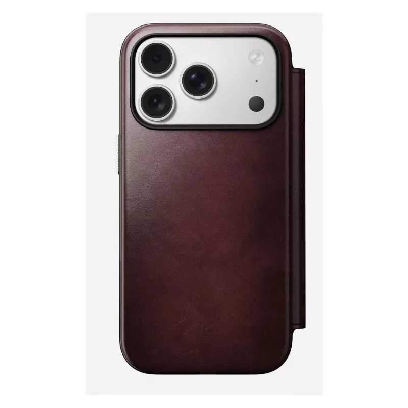 Handyhülle Nomad Modern Leather Folio für Apple iPhone 17 Pro, 6,3 Zoll (16 cm), Leder burgunderrot