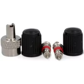 Fahrradventil-Set FISCHER 85492 — 5-teiliges Set mit 2 Ventileinsätzen