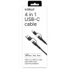Celly 4-IN-1 Kabel A+C auf C+LIGHT 2M BK