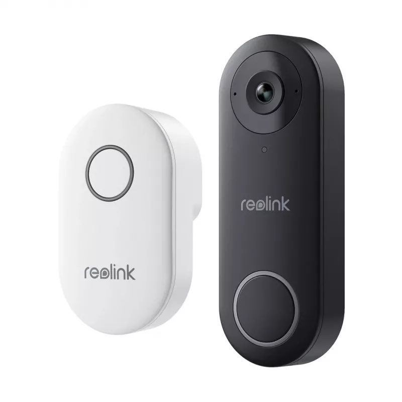 Reolink D340W - 5MP Video-Türklingel mit Gong, 2,4/5 GHz WLAN, Personenerkennung, Zwei-Wege-Audio, kompatibel mit NVRs