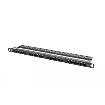Lanberg PPU5-0024-B - RJ-45 - Cat5, Cat5e - Schwarz - Metall - Rackeinbau - 0,5HE (PPU5-0024-B)