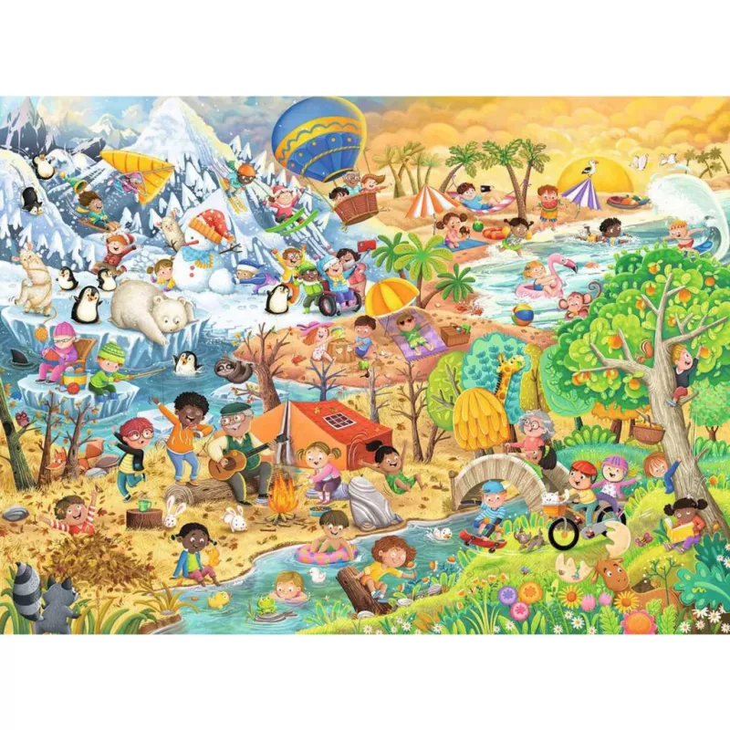 Ravensburger Four Seasons of Fun Puzzle — 100 Teile, 2 mm Dicke