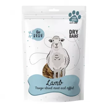 Gefriergetrocknete Lamm-Leckerlis für Hunde PAKA ZWIERZAKA Lio Pepe Lamb XL 90 g — Einzelzutat XL-Stücke
