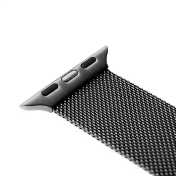 Mesh-Armband Ersatz für Apple Watch von FIXED — kompatibel mit 42/44/45/46/49 mm (schwarz)