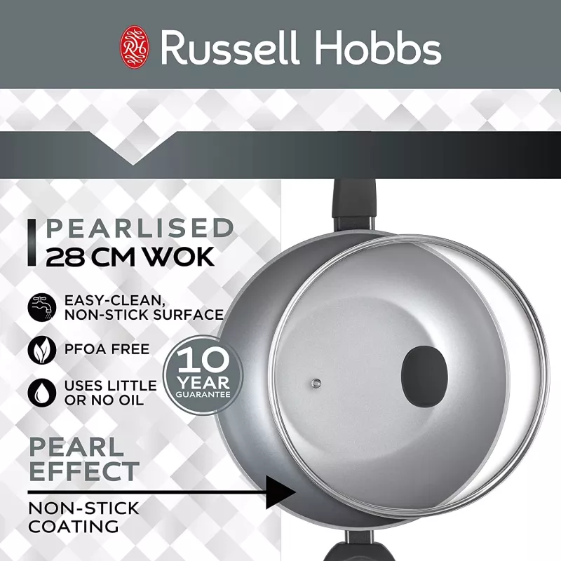 Wok Russell Hobbs RH01709EU 28 cm Perlisiert, antihaftbeschichtete Kochpfanne