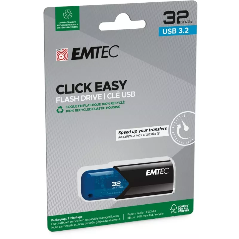 USB-Stick Emtec 32GB USB Typ-A 3.2 Gen 2 B110 Click Easy