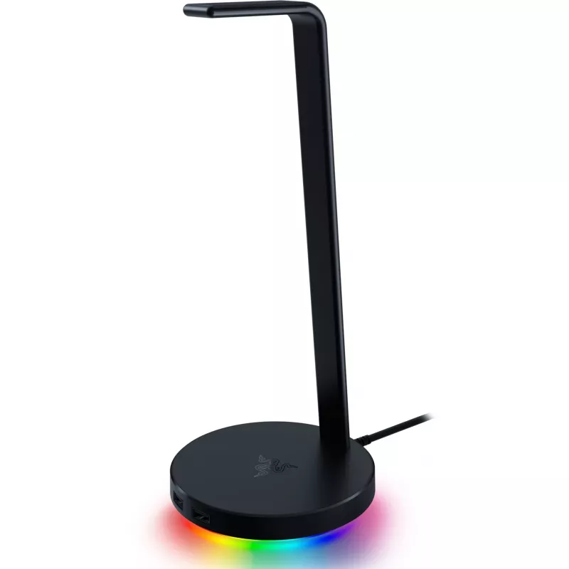 Razer Base Station V2 Chroma, Schwarz, 2 x USB 3.1-Anschlüsse, 1 x 3,5-mm-Combo-Anschluss mit integriertem DAC, 7.1-Surround-Sound, Razer Chroma™ RGB, Aluminiumkonstruktion, rutschfeste Basis