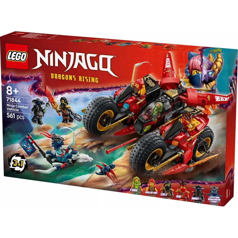 LEGO Ninja Kampffahrzeug Set 71844 — NINJAGO, 561 Teile, 6 Minifiguren, bewegliche Teile, 140×240×220 mm