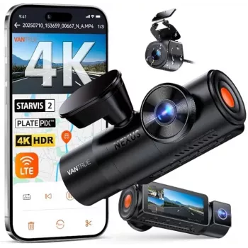 Auto-Dashcam VANTRUE N4 PRO S 3-Kanal (Front + Innenraum + Heck), 3840x2160, F/1.8, Wi‑Fi, GPS, 3,19 Zoll Display
