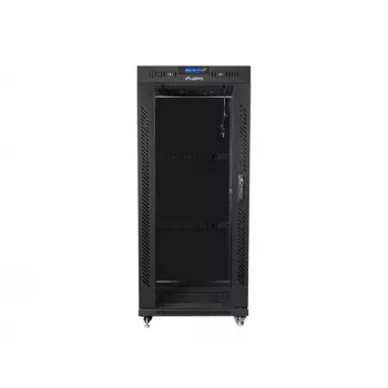Freistehendes Rack LANBERG FF01-6627-12BL 19 Zoll 27HE 600x600 mm Glastür, 800 kg Tragfähigkeit