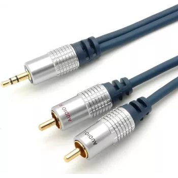 Audiokabel S/CONN SP30832-5 5 m 3,5 mm 2 x RCA Blau Chrom