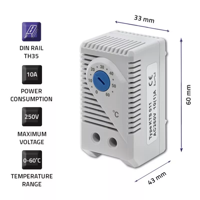 Abschalthermostat 10A, DIN 35