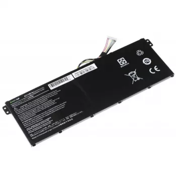 Battery Green Cell AC52 für Acer Aspire E11 ES1-111M ES1-131 E15 ES1-512 Chromebook CB3-111 CB5-311, 11.4V 2200mAh Li-Ion, 3 Zellen, schwarz
