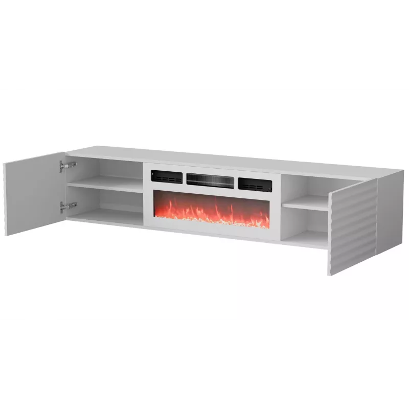 Cama RTV-Schrank TULA 183x35x37 weiß matt + weiß mantelpiece