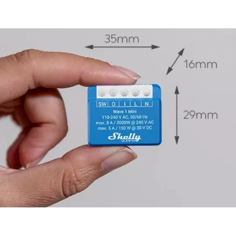 Shelly Qubino Wave 1 Mini LR Smart switch Z-Wave Blau