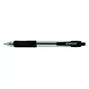 STANGER Kugelschreiber 1.0 Softgrip einziehbar, schwarz, 1 Stk. 18000300039