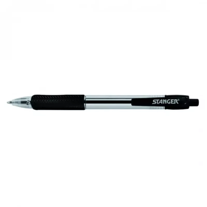 STANGER Kugelschreiber 1.0 Softgrip einziehbar, schwarz, 1 Stk. 18000300039