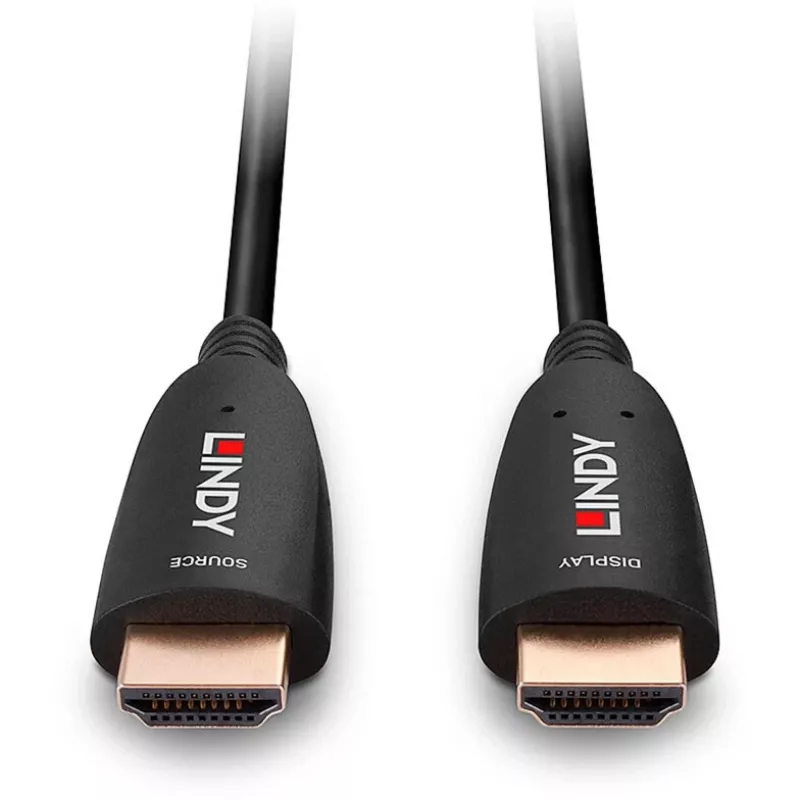 Lindy 15m Glasfaser-Hybrid HDMI 8K60 Kabel, 15 m, HDMI Typ A (Standard), HDMI Typ A (Standard), 48 Gbit/s, Schwarz