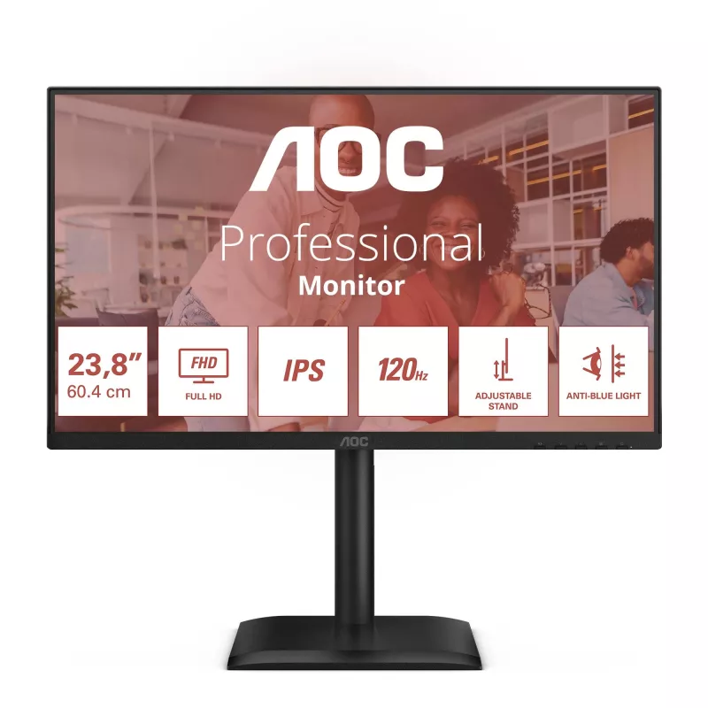 AOC 24E4U Computer-Monitor 60,5 cm (23,8 Zoll) 1920 x 1080 Pixel Full HD LED Schwarz
