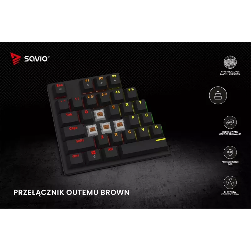 Savio Mechanische Tastatur RGB Tempest X2 Outemu Brown