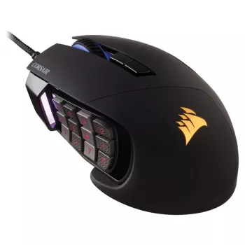 Corsair Gaming-Maus Scimitar RGB Elite, optisch, kabelgebunden, 17 Tasten, 18000 dpi, schwarz