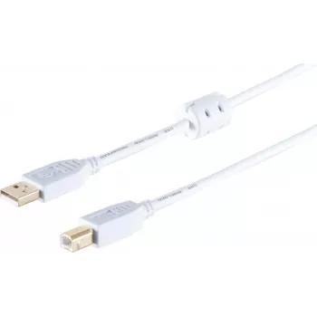 USB-A-auf-B-Kabel ShiverPeaks 77022-WF High Speed USB 2.0, Daten- und Stromübertragung