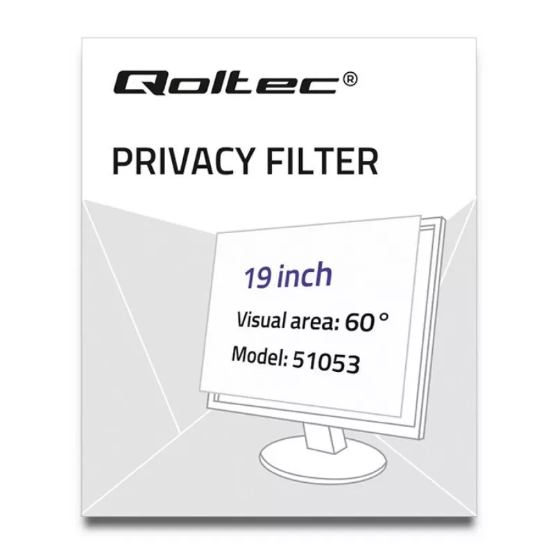 Qoltec 51053 Sichtschutzfilter für Display 48.3 cm (19) Monitor